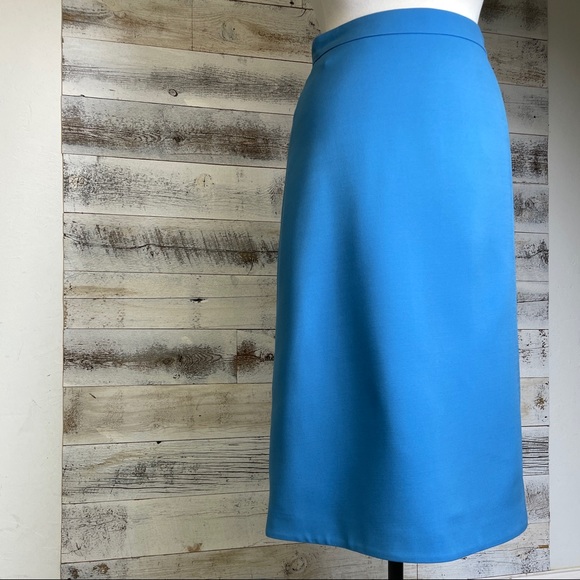 GUCCI Blue Wool Roman Numeral Skirt Size 40 4 610297 Midi Runway Lined Rare Chic - Picture 7 of 16